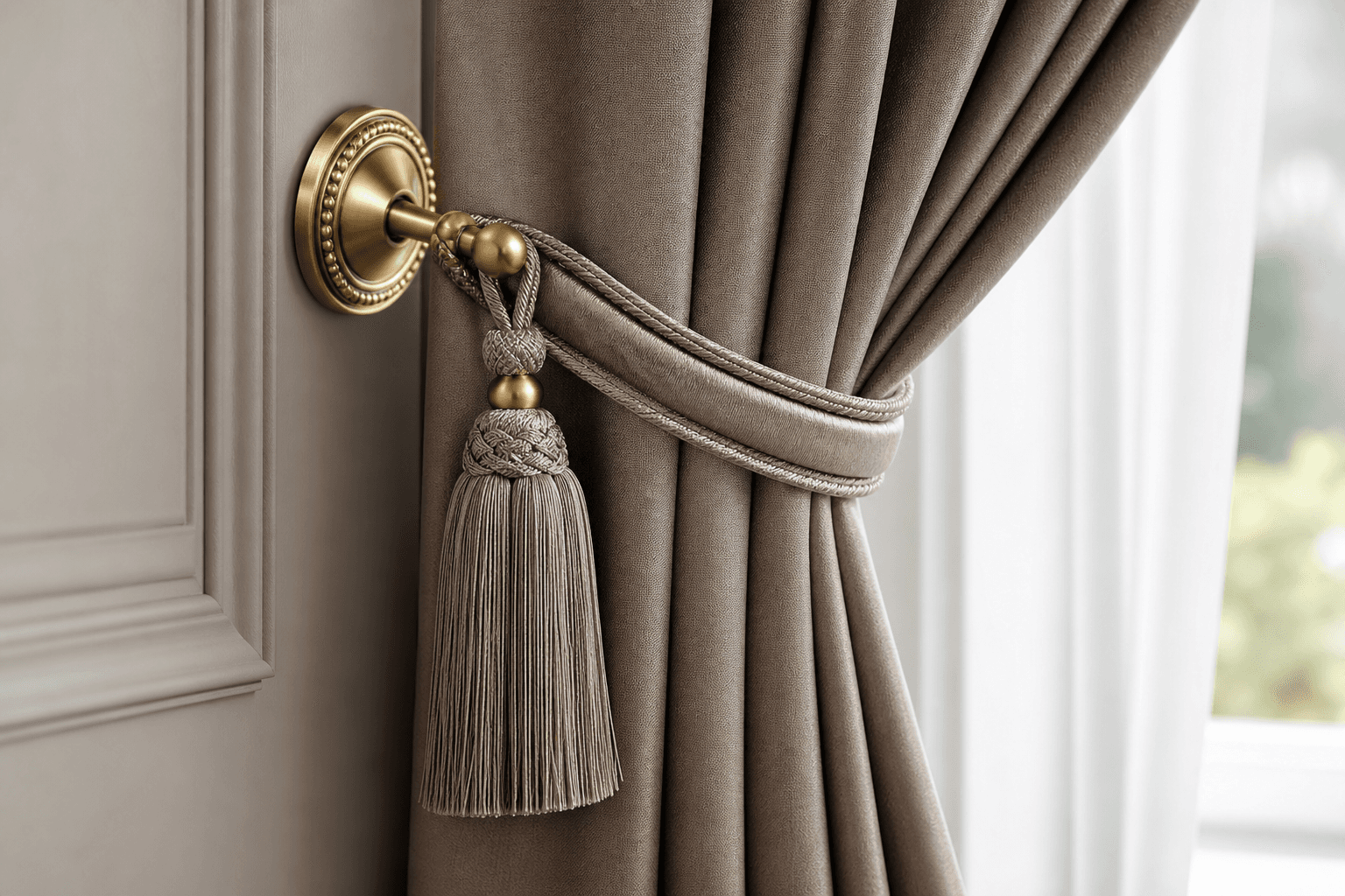 Curtain tiebacks and holdbacks