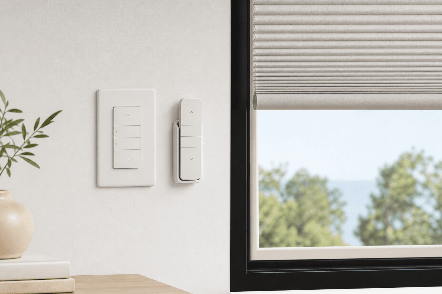 Wall switch and remote for motorized treatments