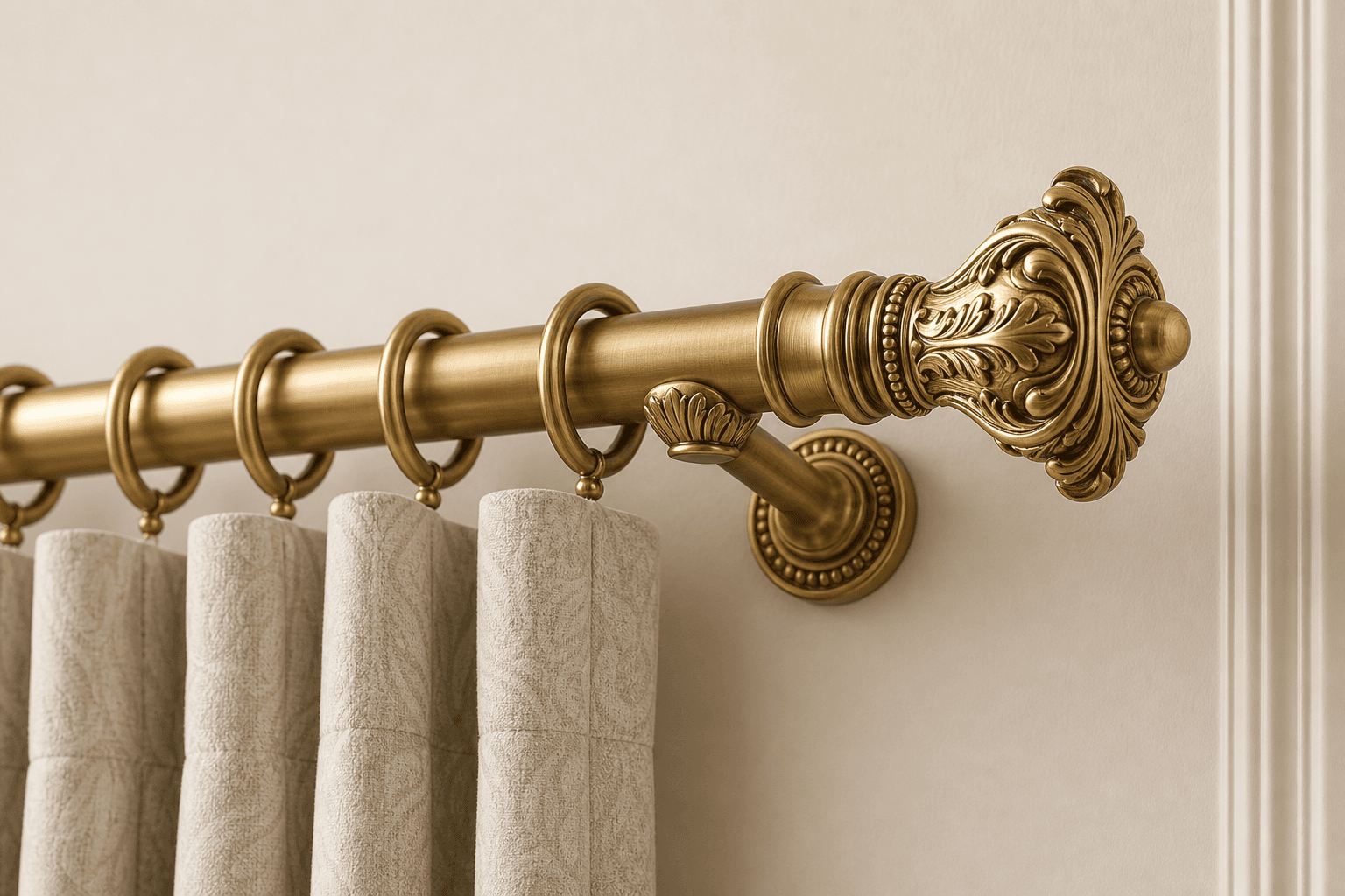 Brass curtain rod