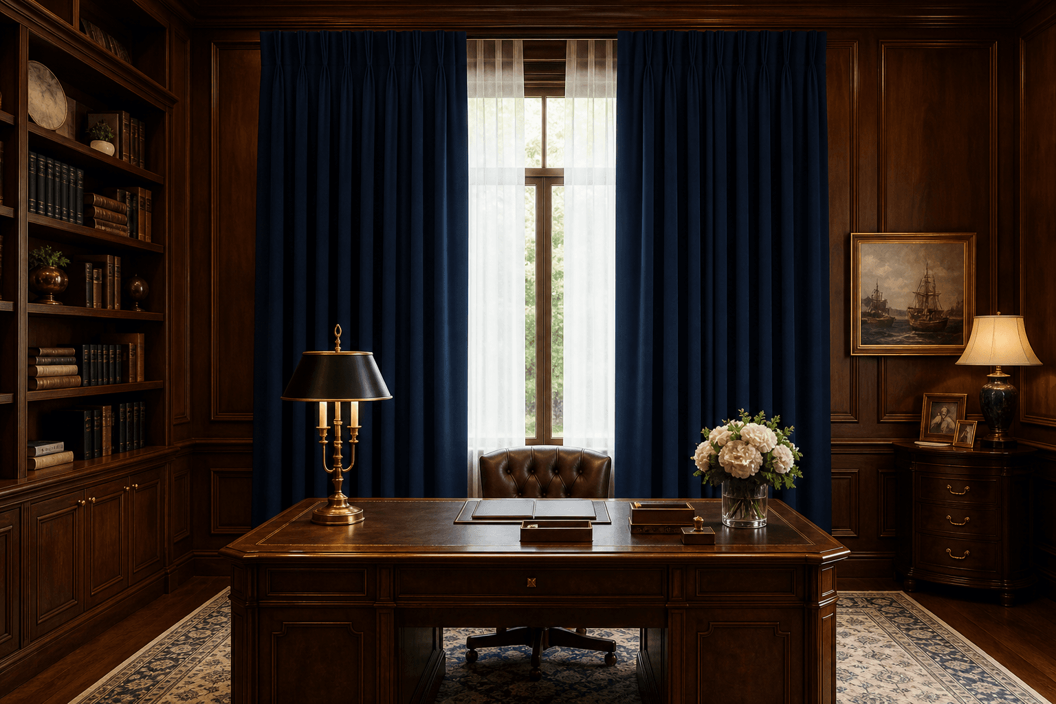 Box pleat curtain styling