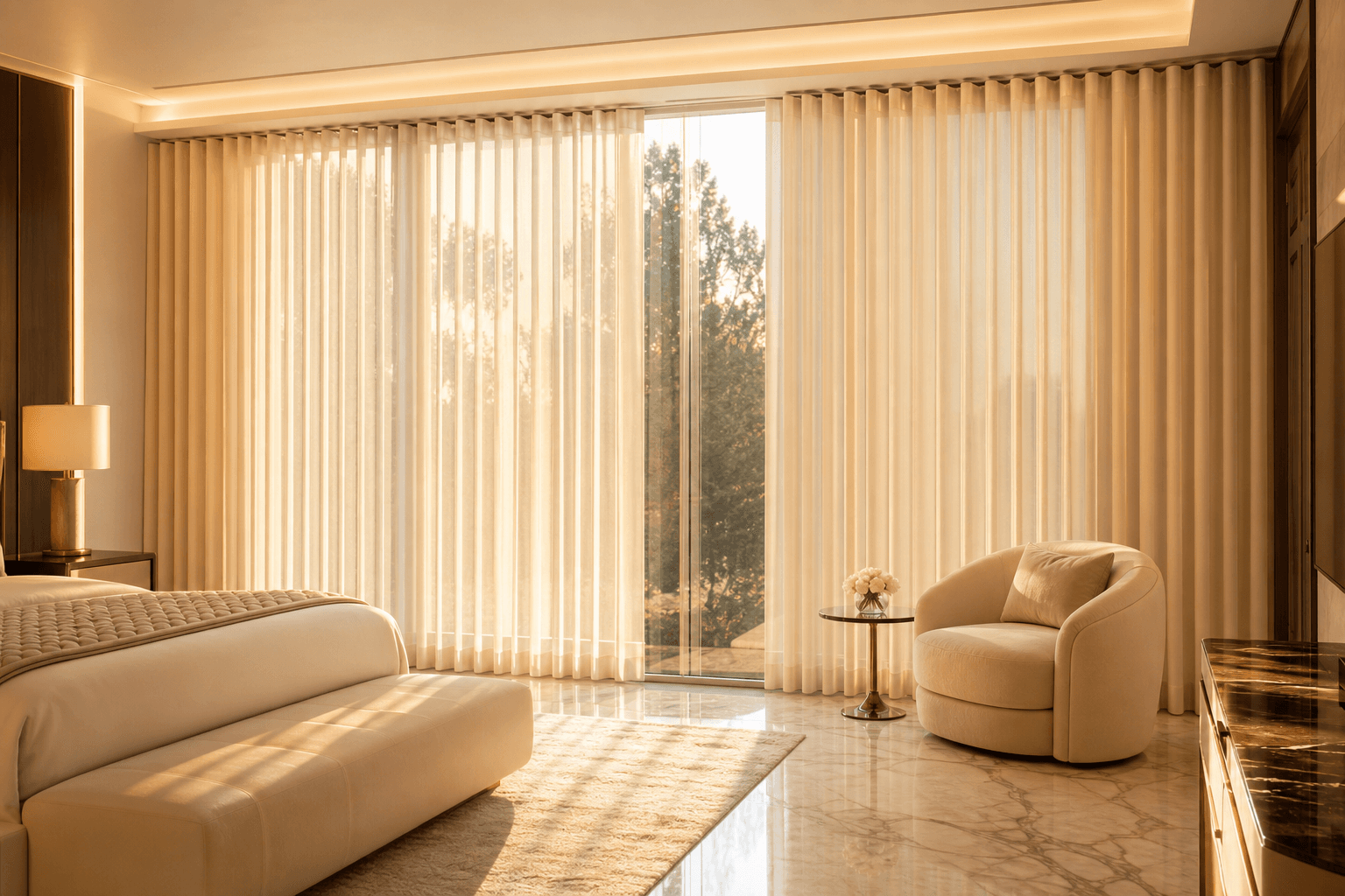 Floor length curtains