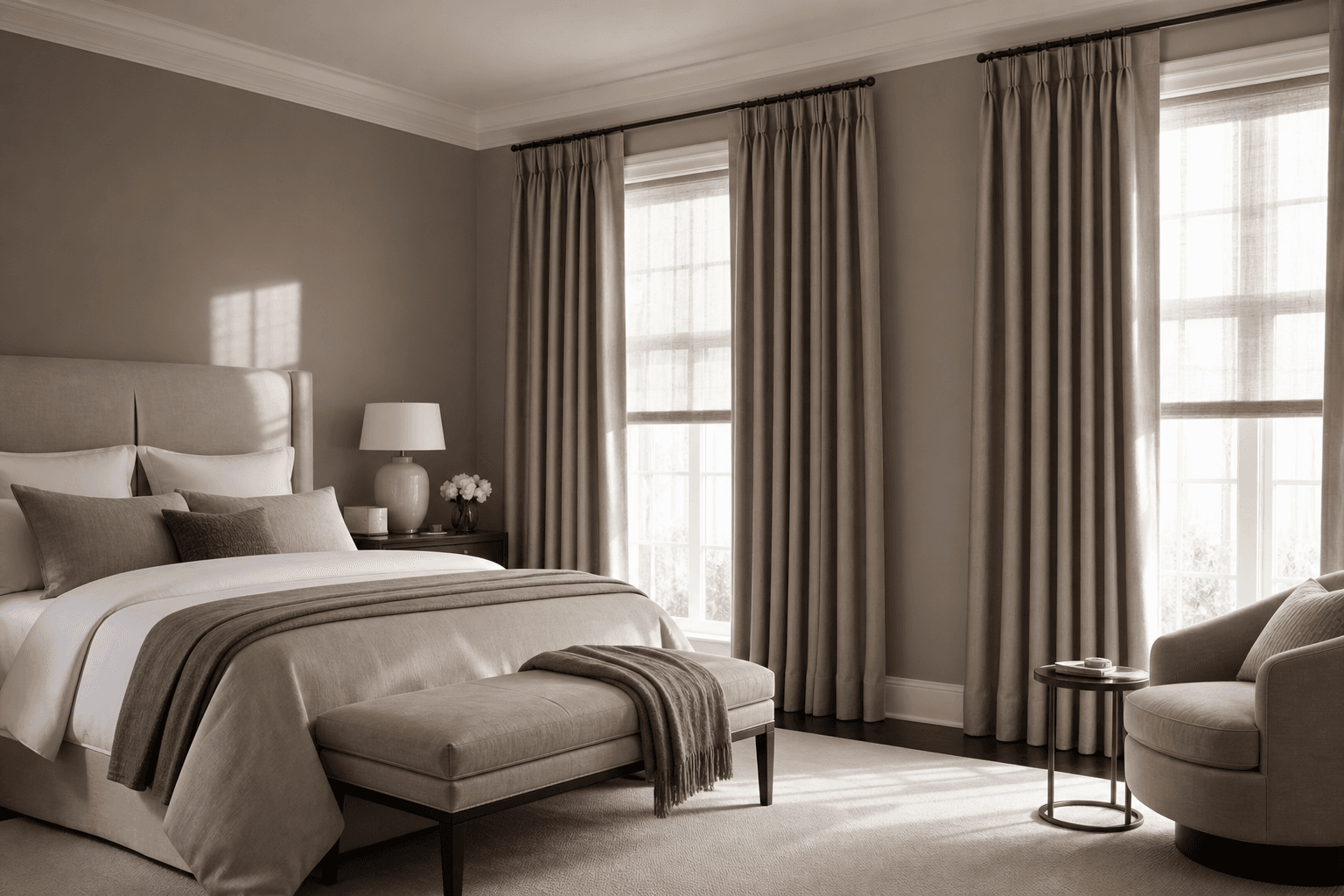 Triple pleat curtains